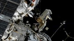 Russian cosmonaut Sergei Prokopyev on his debut ISS spacewalk. Overal, this was the 212th spacewalk from ISS in support of station assembly.